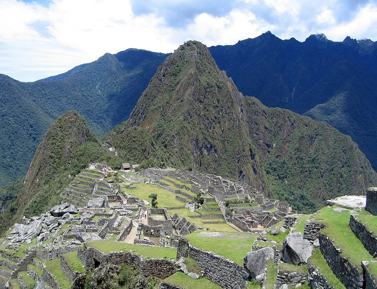 Machu Picchu ruins and surrounding mountains in Peru